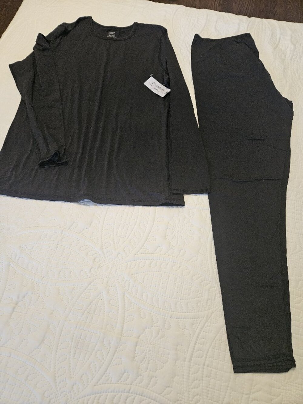 Cuddl Duds, black, 2 pc, XL
